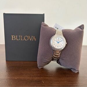 NWT Bulova Women's Analog Watch Silver Blue New